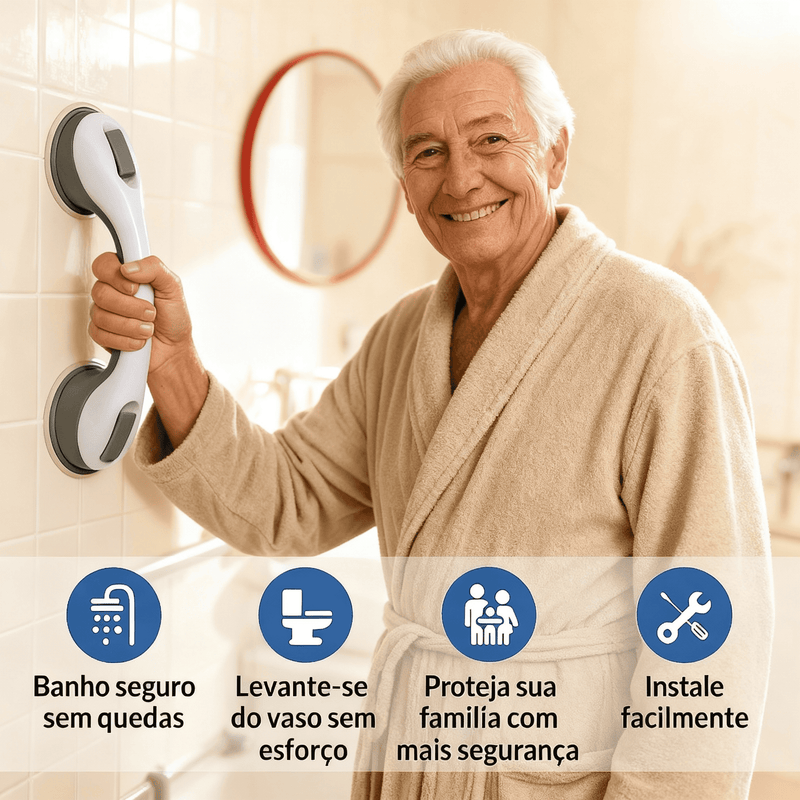 Barra de Apoio para Banheiro com Ventosa - GripPro