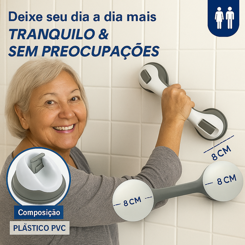 Barra de Apoio para Banheiro com Ventosa - GripPro