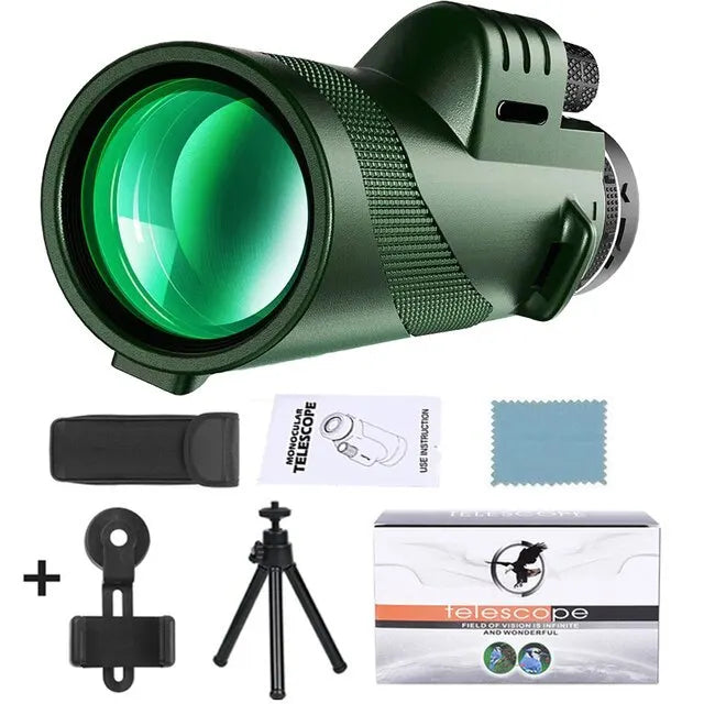 Telescópio Monocular Portátil HD 80x100 - Ideal para suas Aventuras + acessórios