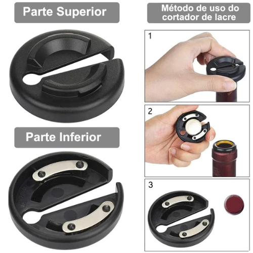 Abridor Elétrico de Vinho Automático - Recarregável (KIT 4 EM 1)