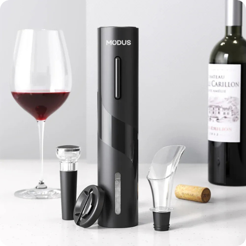 Abridor Elétrico de Vinho Automático - Recarregável (KIT 4 EM 1)